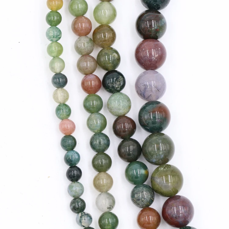 

Manufacturers direct wholesale popular natural stone 4mm -10mm loose stone bead Indian agate for jewelry production, As picture