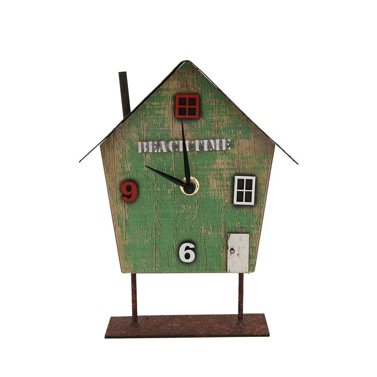 

YBOX small wooden tableup clock lovely home decor teaching aid home ornament desk clock, Green