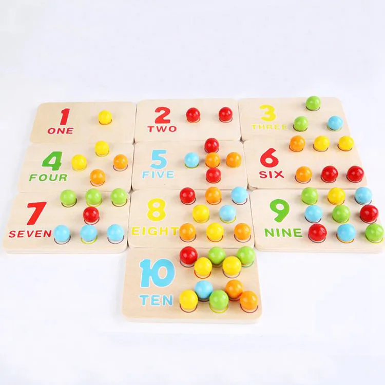 

Early Skills Learning Toy Cognitive Number letters color Wooden Clip Beads Toy