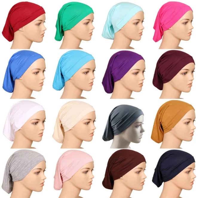 Muslim Women Soft Comfortable Inner Hijab Caps Islamic Arab Under scarf Hats New 