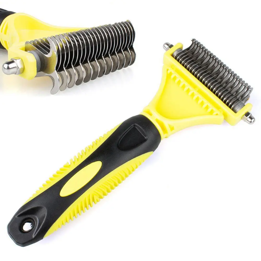 

Dematting Gently Efficient Safe Rake Removes Undercoat Knots Pet Grooming Dog Slicker Brush