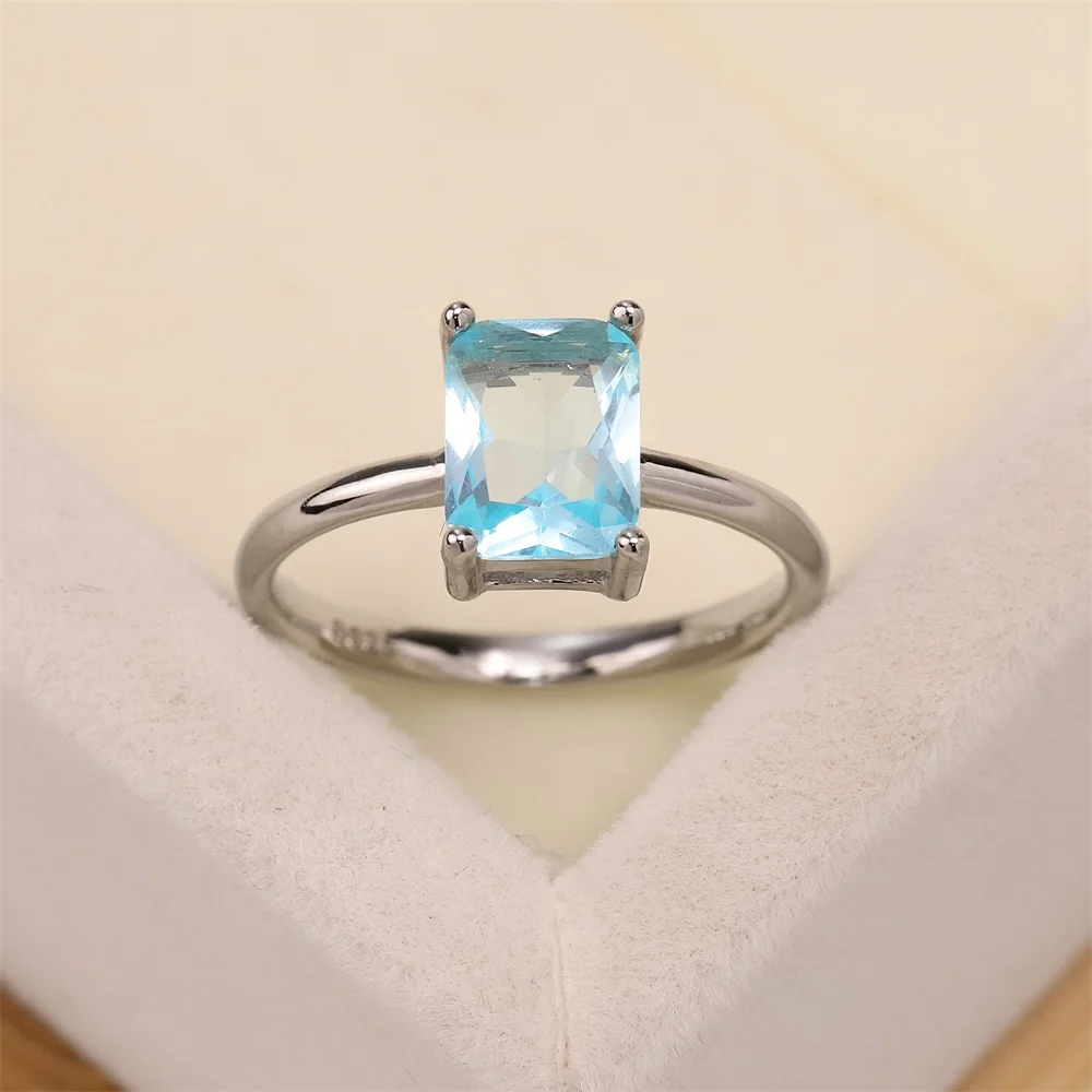 

yalibao jewelry original exquisite s925 sterling silver jewelry luxury square zircon ring women minimalist gift accessories ring, Picture
