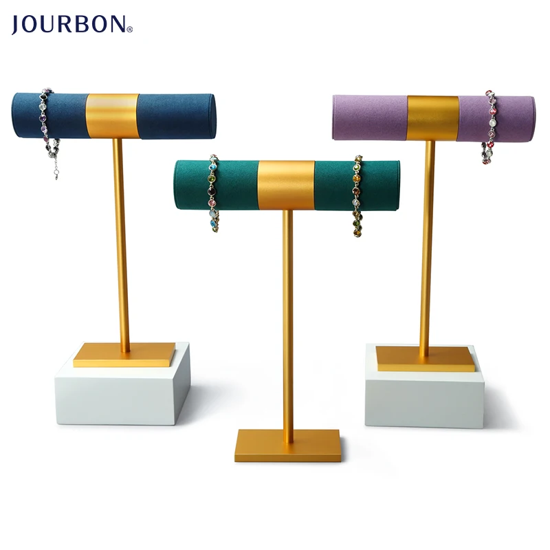 

Jourbon wholesale Jewelry Display Show T prop Windows metal watch bracelet stand necklace holder jewelry display rack, Green, red, beige, black, gray, blue, dark blue, purple