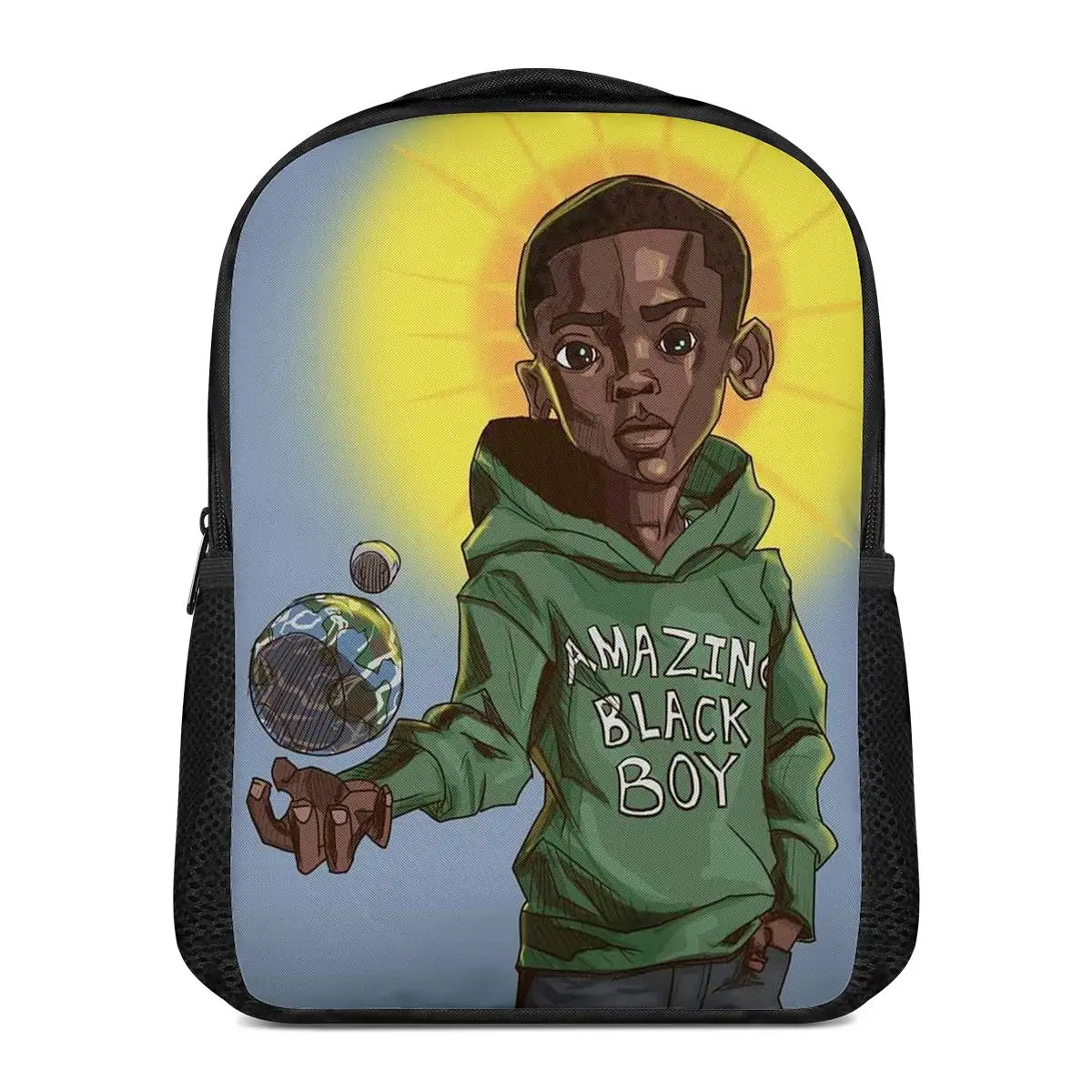 

Bookbag Fits 12 Inch Book Bag Sschool Black Boy Print Backpack Afro Brown Kindergarten Kids Back Pack Custom School Bag for Boys, Customized your own school backpack