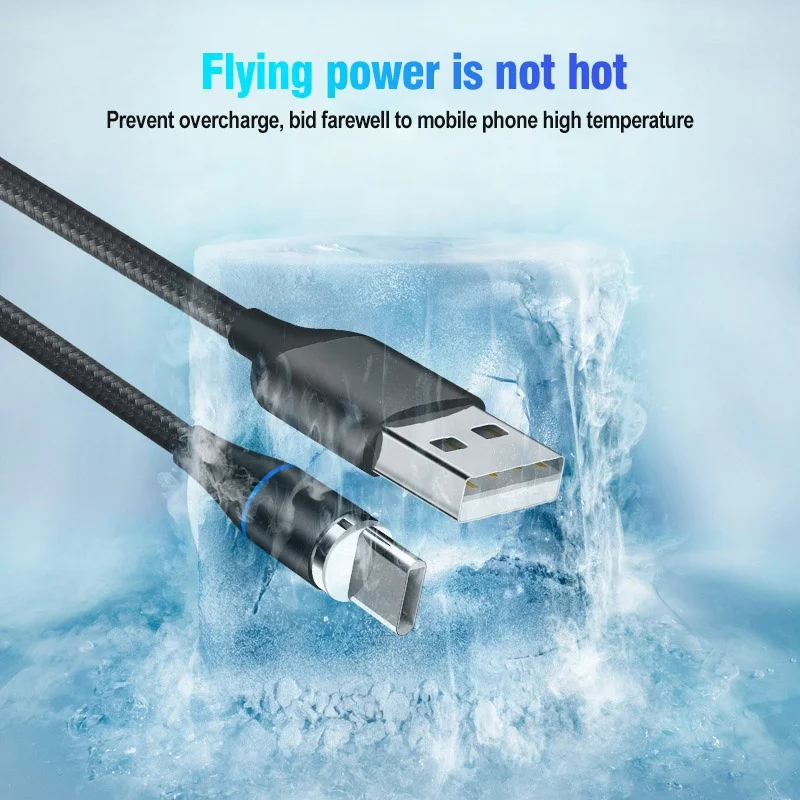 
3A fast charging magnetic 3 in 1micro usb c charger data cable 100cm logo customized nylon braided type-c cable for iphone 11 
