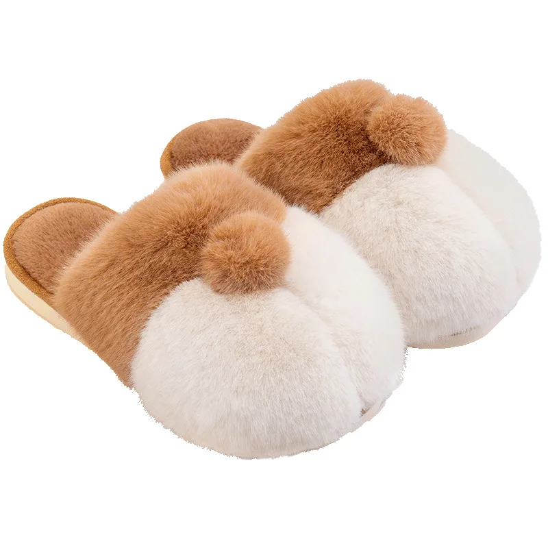 

Drop Shipping Indoor Comfortable Kid Korean Slippers Slippers Winter Plush Cartoon Slipper, 2 colors