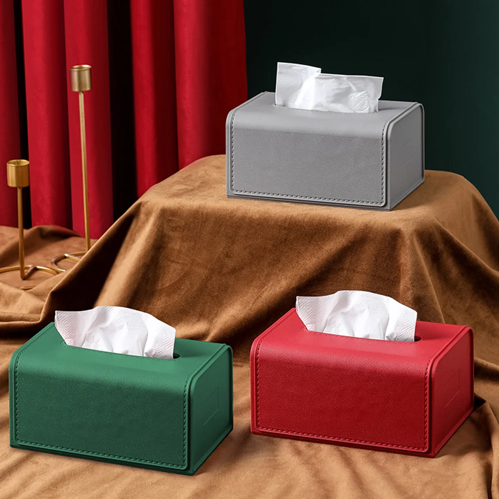 

Modern household goods car tissue storage box kitchen napkin rack pu leather tissue box
