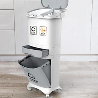 

Household kitchen indoor classified plastic rubbish trash bin/indoor trash cans/sorting garbage can with lid