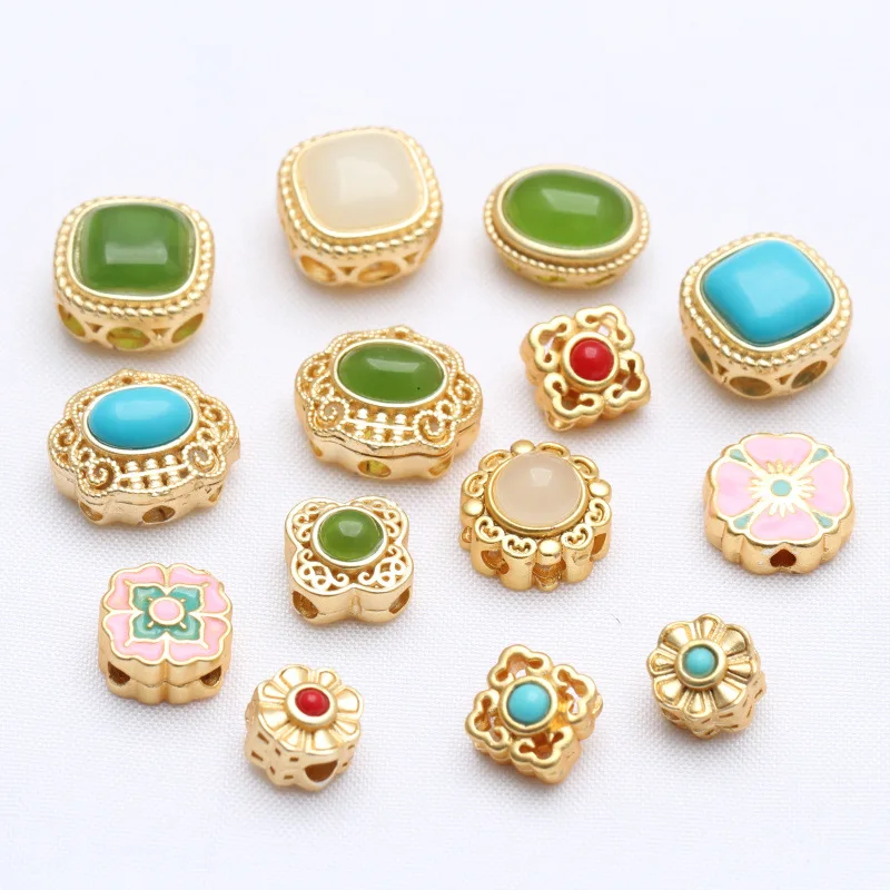 

Wholesale Copper Flat brass Spacer Beads for Jewelry Bracelet Necklace Making Diy Accessory Retro Gold metal Loose bead, Keep color long time
