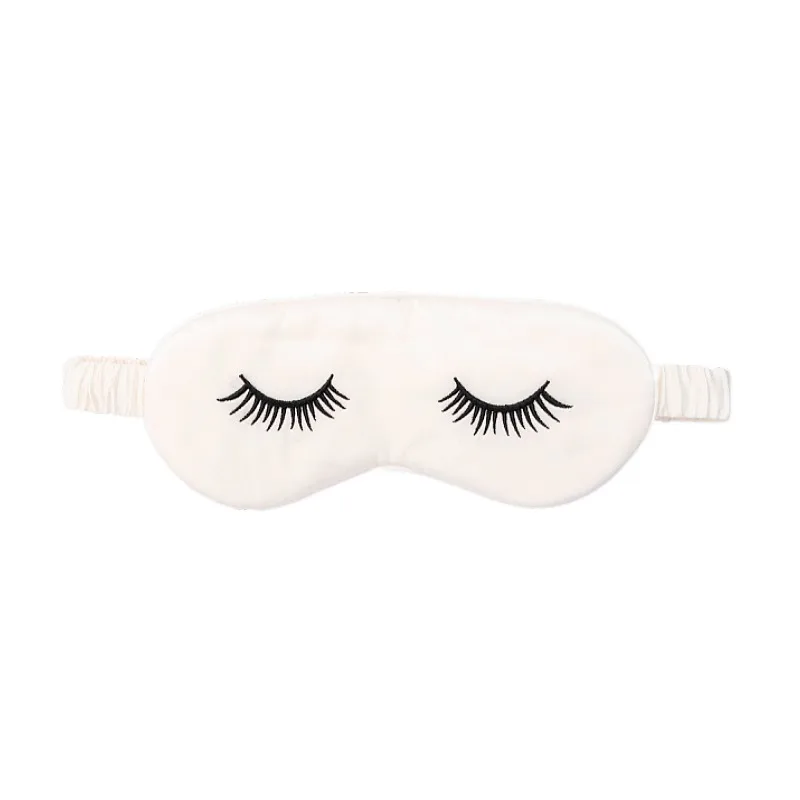 

19mm sleep beauty luxury silk eye mask 100% mulberry silk with custom design gift packing, White