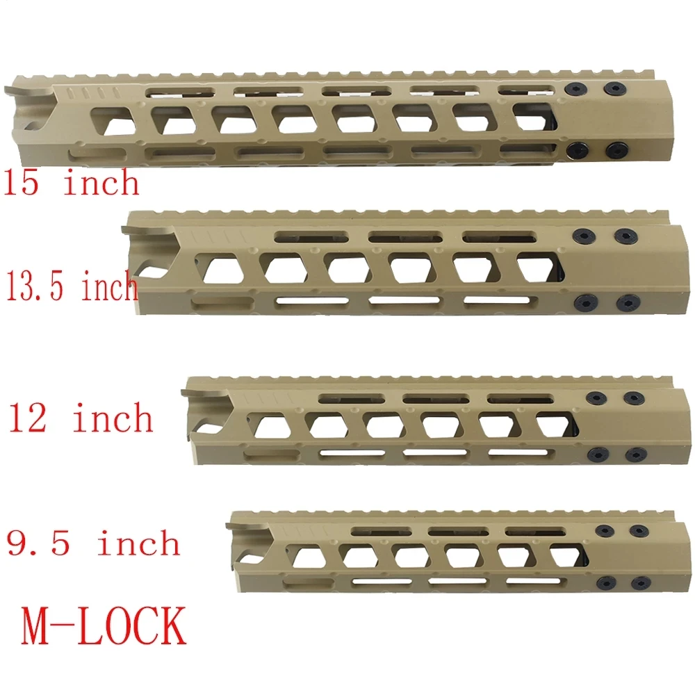 

AR15 .223 / 5.56 M4 M-Lock 9.5 12 13.5 15 Inch Free Float Handguard Picatinny Rail for Tactical Rifle Hunting Scope Mount, Tan