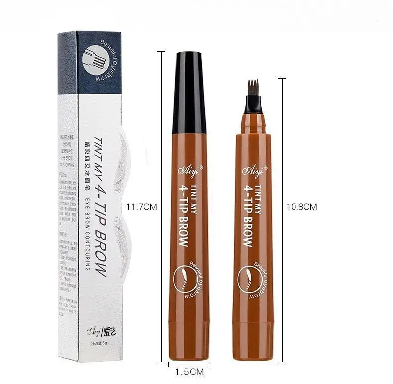 

5 Colors 3D Microblading Eyebrow Tattoo Pen 4 Fork Tips Fine Sketch Liquid Eyebrow Pencil Waterproof Eyebrow Tint Makeup