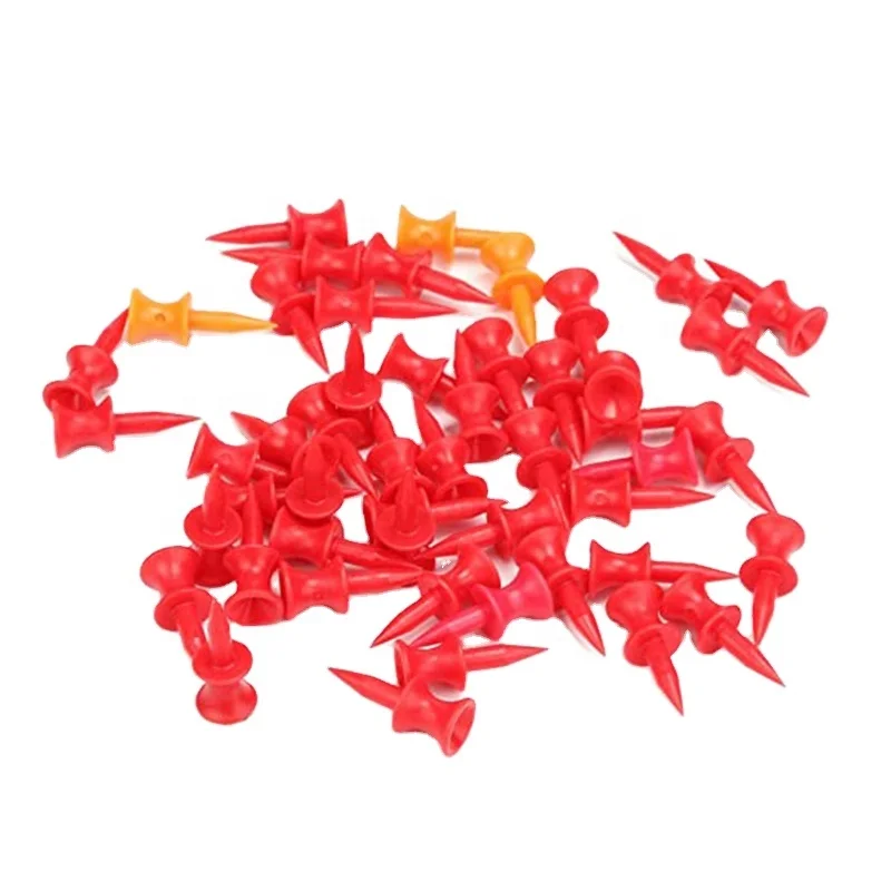 

Manufacturer Wholesaler Factory Customized Logo 30mm Golf Tees Sport Double-deck Golf Ball Tees, Red, orange, customized