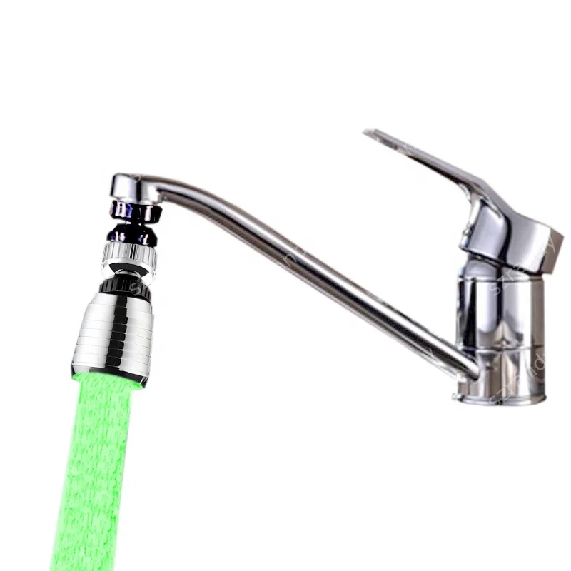 

Single Green Color light 360 degree rotate cold water faucet for bathroom wall