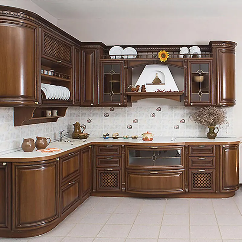 American style home cabinets custom-made solid wood kitchen cabinets cupboard