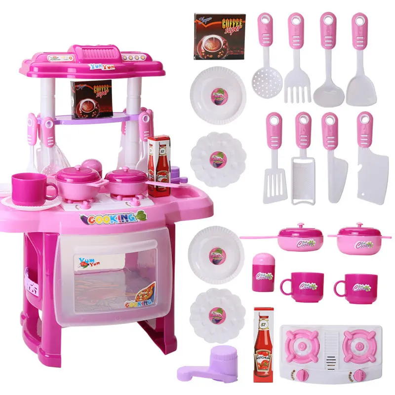 
Wholesale plastic baby children kids food kitchen set toy pretend play toys kitchen utensil set for girls and boys kids cooking 