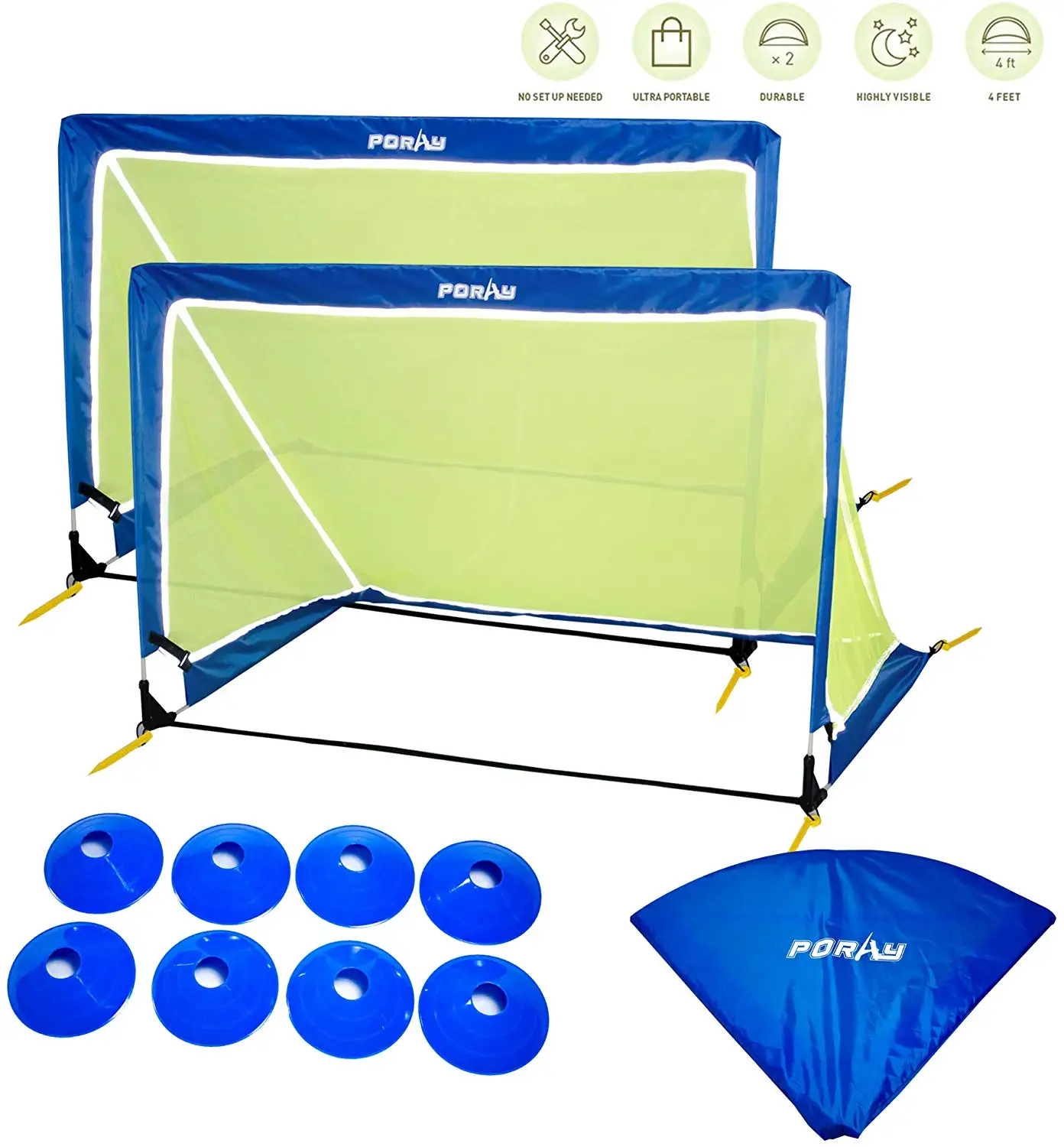 Portable Custom Soccer Goal Net Set Set Of Two 4' Pop Up Training