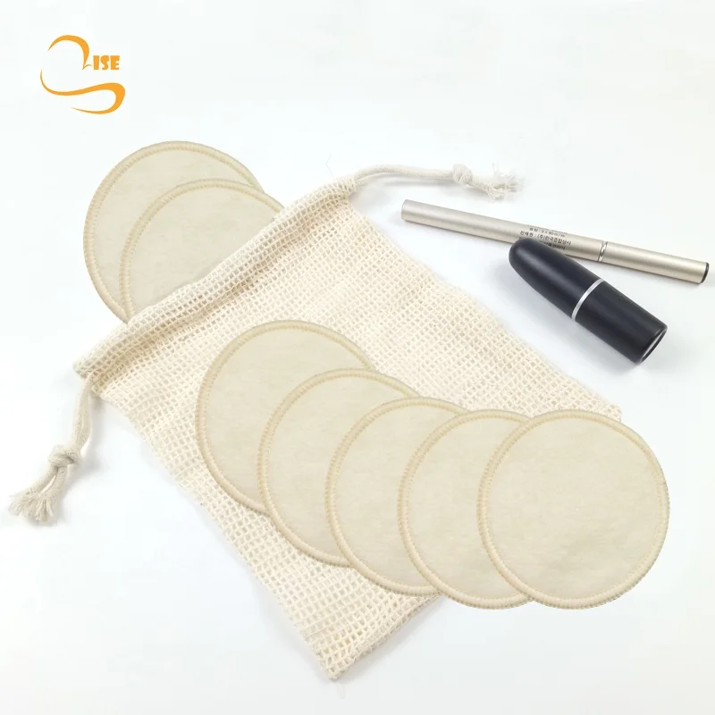 

3.15" Cotton Seam Hemp Cotton Facial Cleansing Wipes Non-polyester Organic Makeup Remover Pads Reusable