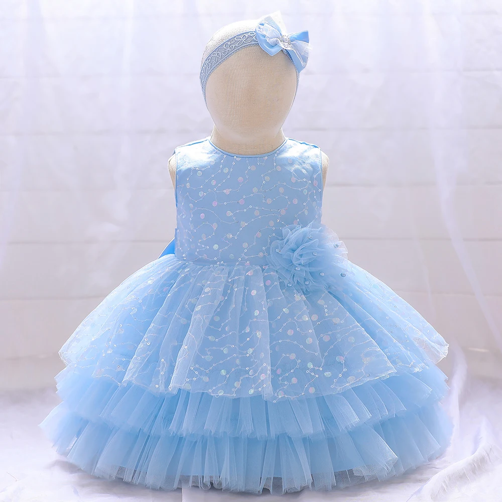 

Meiqiai New Born Baby Pretty Flower Girl First Birthday Party Dress Kids Princess Tutu Dresses With Free Hairband
