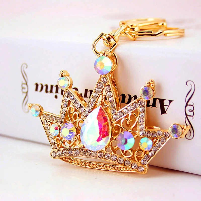 
2020 fashion high quality crystal crown keychain wholesale 