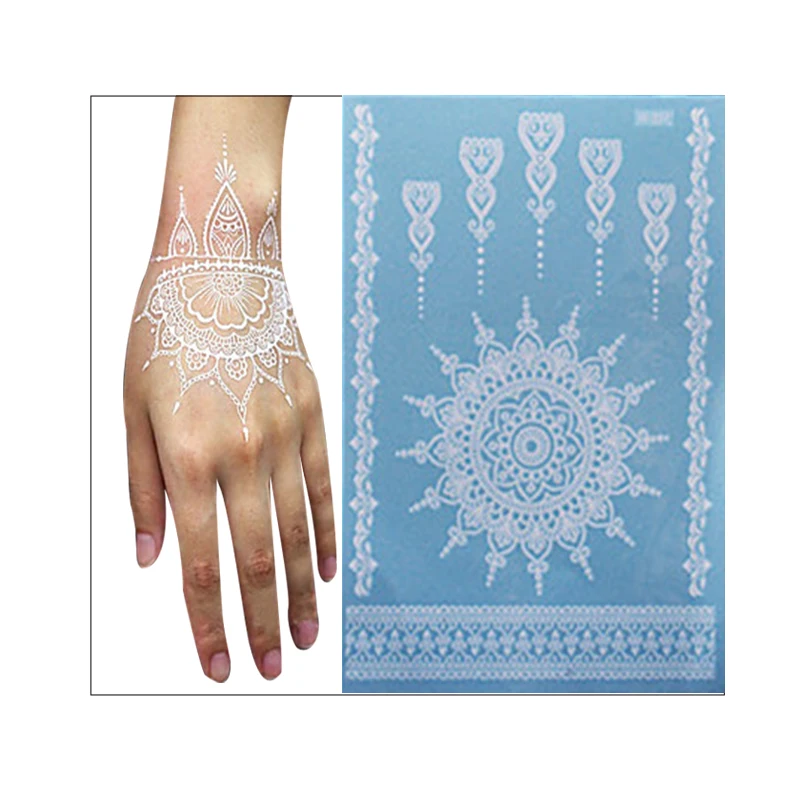 

Wedding Bride White Henna Lace Temporary Tattoo Sticker