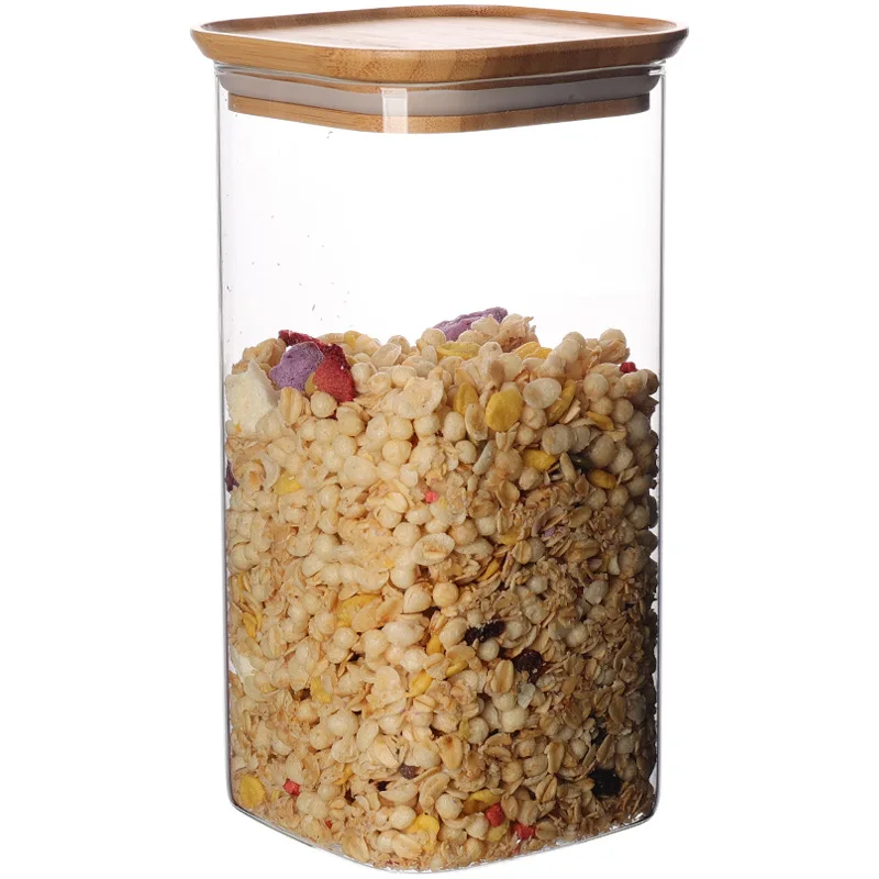 

Multifunction handmade borosilicate square glass jar with lid or square glass cup, Transparent clear
