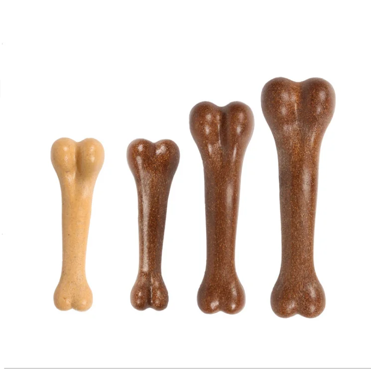 

2020 Hotsale Products Pet Molar Toys Nylon Dog Bone Toys Indestructible Dog Teething Toy Bamboo Wood Bone Shape Dog Chew Bones