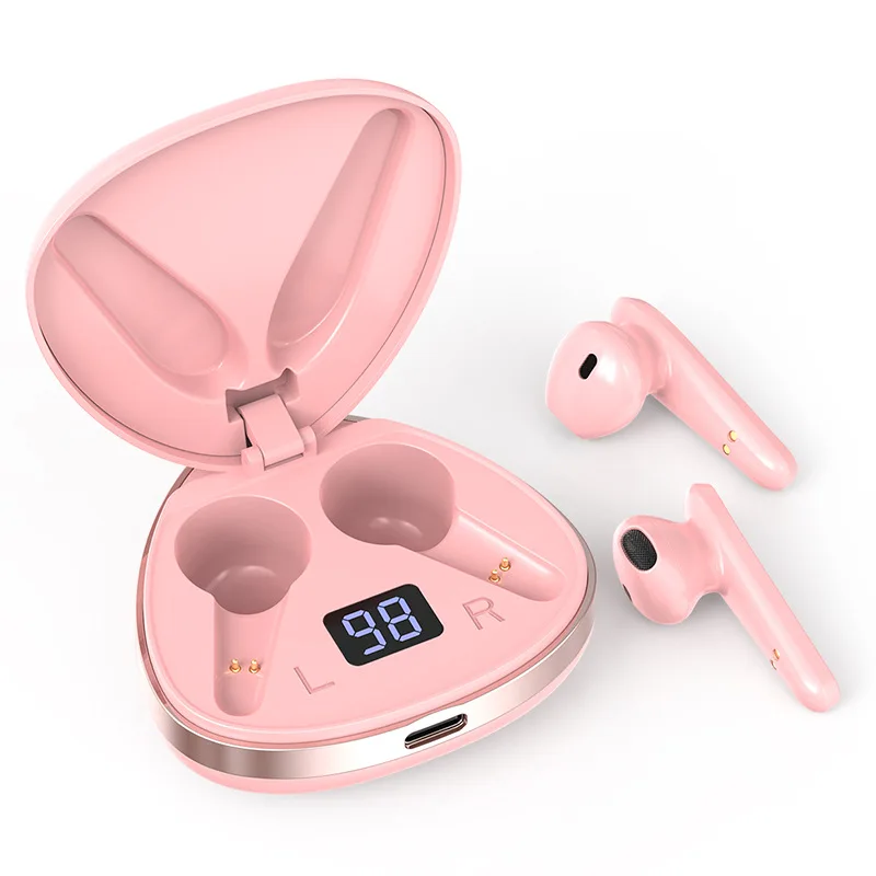 

2021 Fashion X19 TWS Charging Box Earphones Bluototh 5.0 Stereo Cute Girls Earbuds With Microphone
