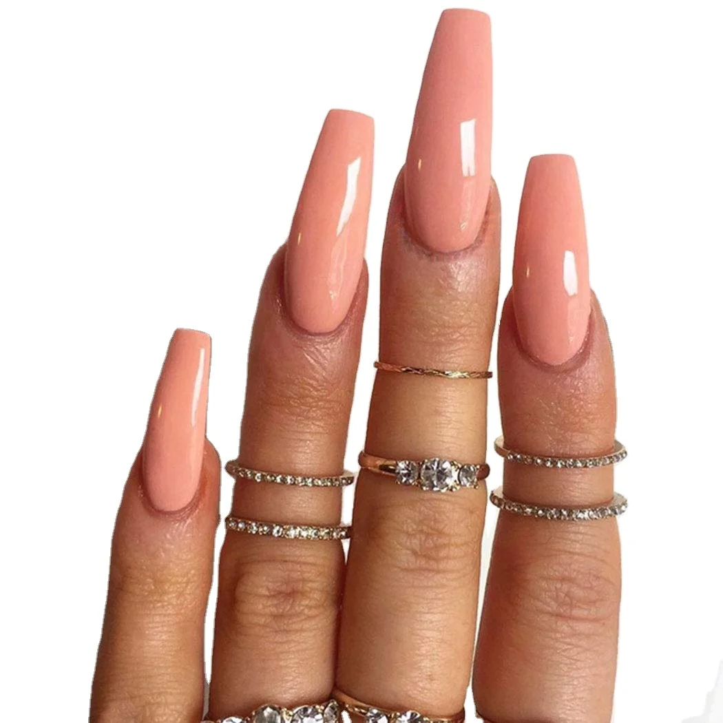

Misscheering Art Long Ballet Armor Wearing Fully Pasted Ballet Solid Color Nail