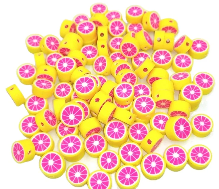 

10*5mm polymer clay fruit beads jewelry accessories orange watermelon grape fruit beads for bracelet necklace making