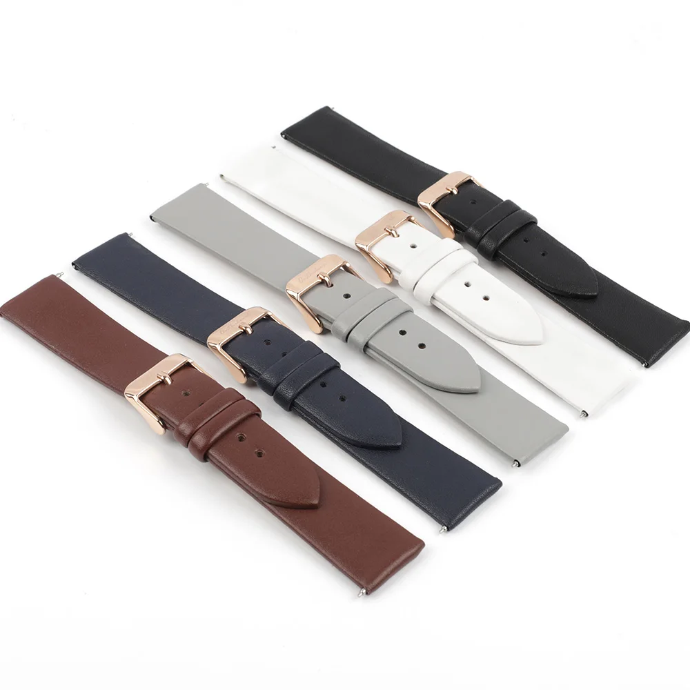 

18/20/22/24mm Fashions Soft Leather Watch Straps Brown Color Leather Watch Band With Gold Metal Buckle For Ladies, Different color available