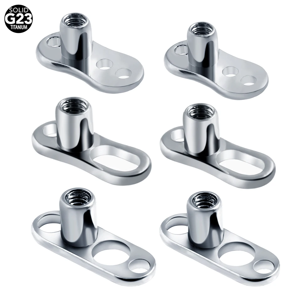 

Solid G23 Titanium Micro Dermal Anchor 14G 2MM & 2.5MM Dermal Base With Holes Body Piercing Jewelry, Silver color