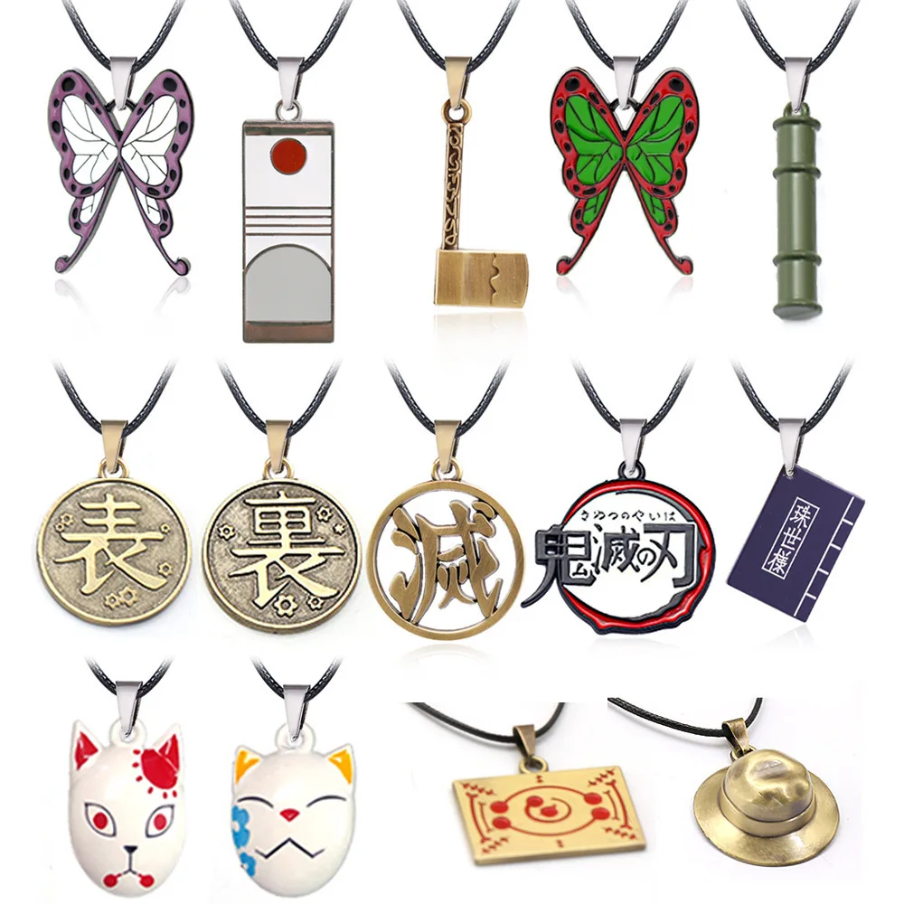 

Wholesale Anime Demon Slayer Kimetsu no Yaiba Necklace Pendant Kamado Tanjirou Nezuko Rope Chain Choker Necklaces, Pictures