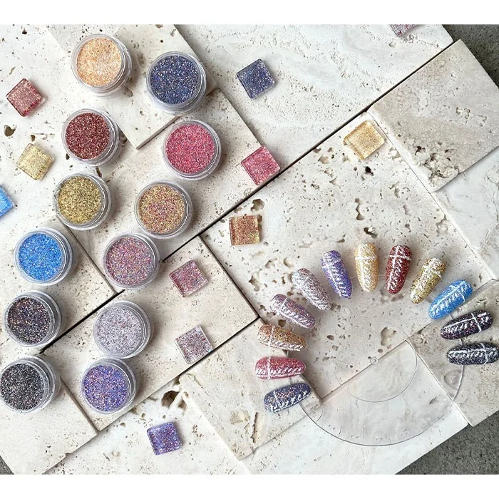 

Merman Glitter Chrome Nail Polish Pigment Woolen Loosen Nail Powder, Multi color