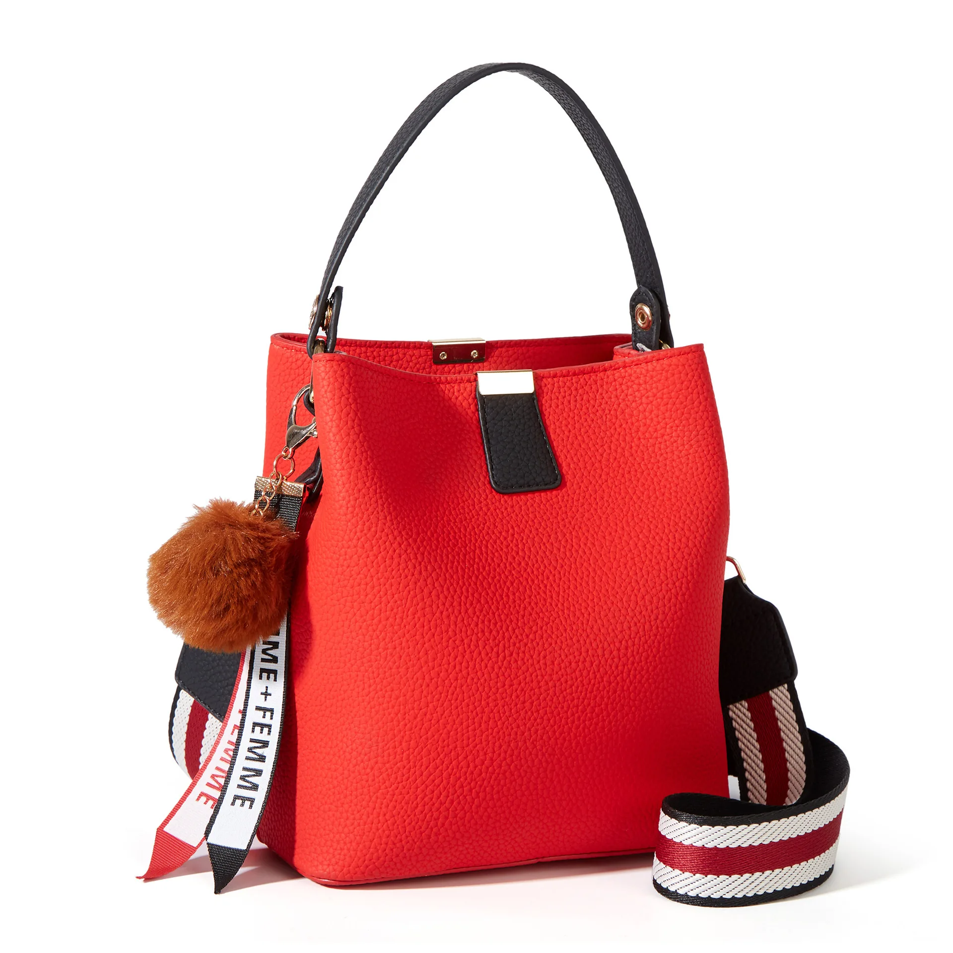 

Premium OEM Twinkle Bucket-shaped Women's Crossbody Bag Pu Leather Handbags