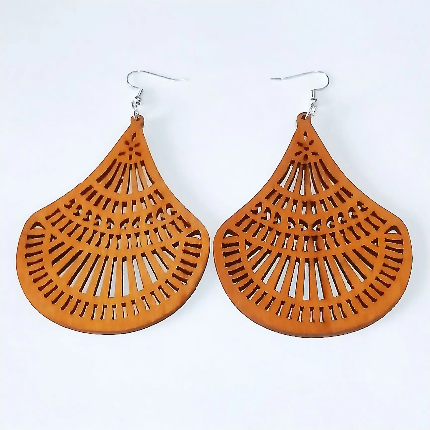 

Wholesale Beautiful Women Jewelry Fashion Wooden Laser Cut Earrings Bulk, As pic