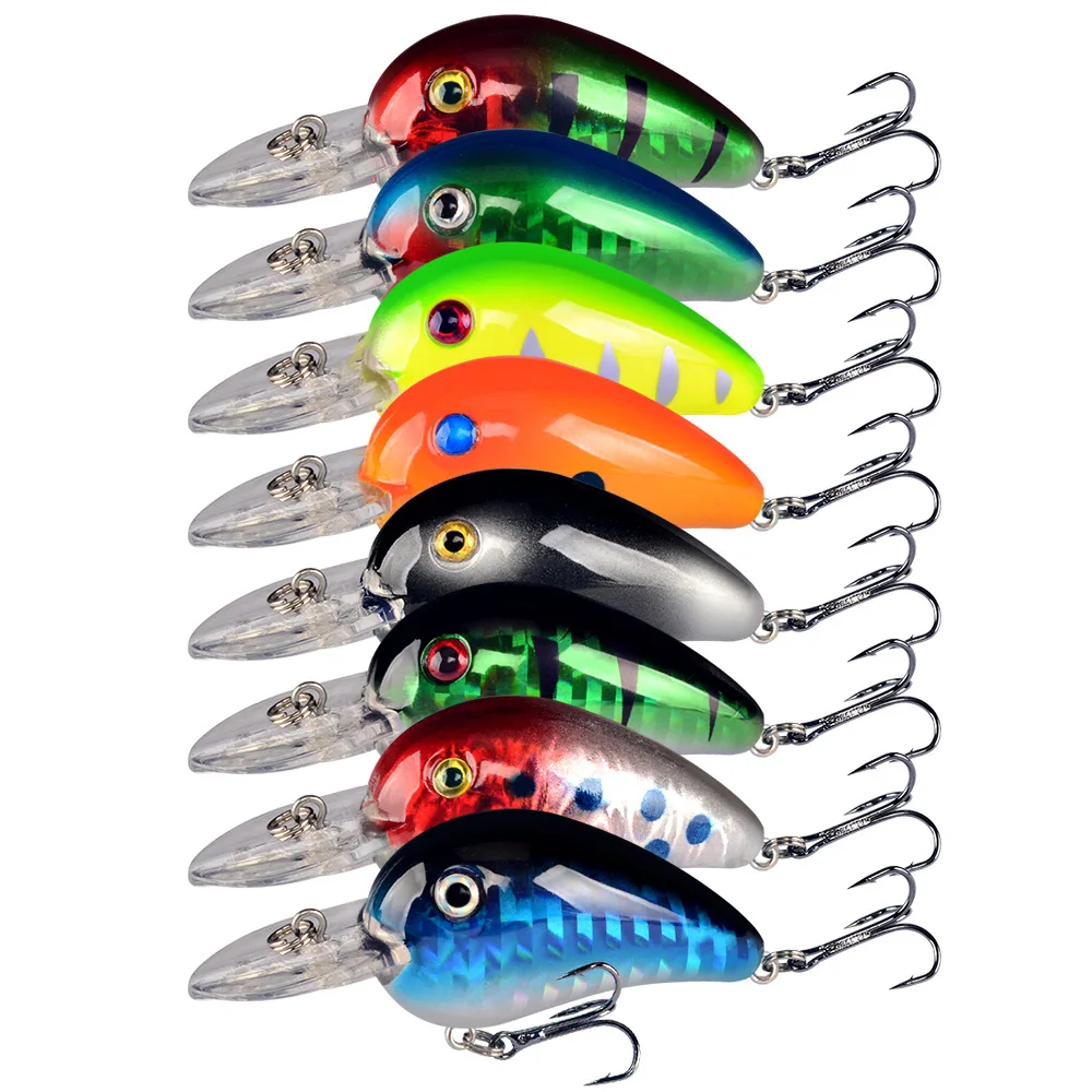 

Jetshark Hot sale 6cm/5.8g 8 Colors 3D Lure Eyes Strong Hook ABS Sinking Floating bait fishing lure Crankbait Lures