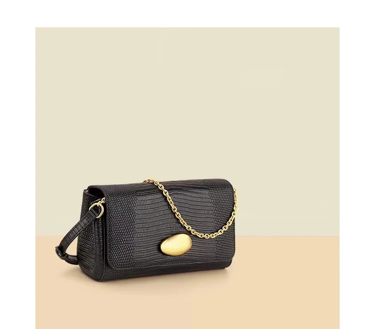 

Women's Shoulder Messenger Bag Personality Sequins Wild Small Square Bag New High-grade Lizard Pattern Genuine Leather Luxury, More
