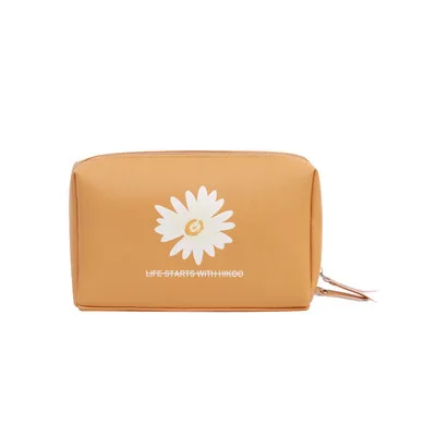 

New small flower makeup bag PU handheld large-capacity waterproof toiletries storage bag makeup bag