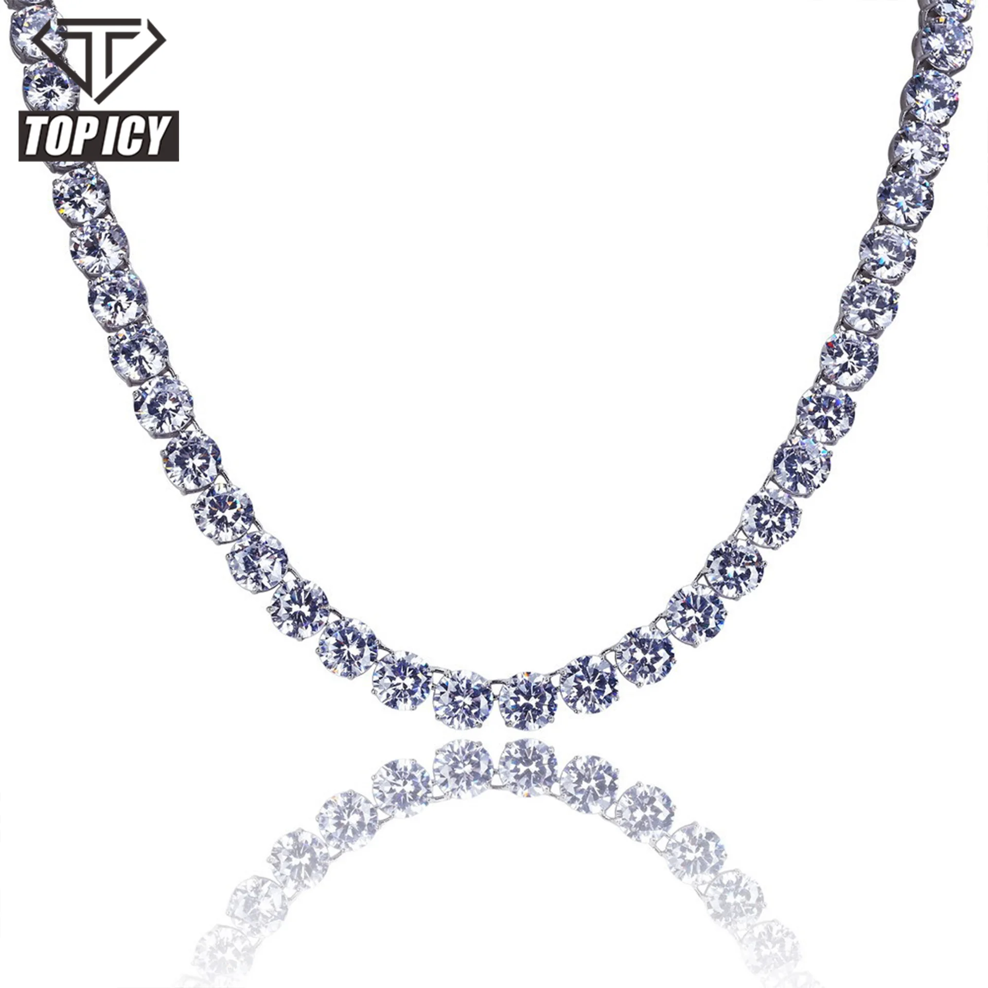 Hot Selling 6mm Tennis Chain Necklace Men Hip Hop Jewelry 16inch 18inch 20 Inch 24inch 30inch Zircon Iced Out Tennis Chain
