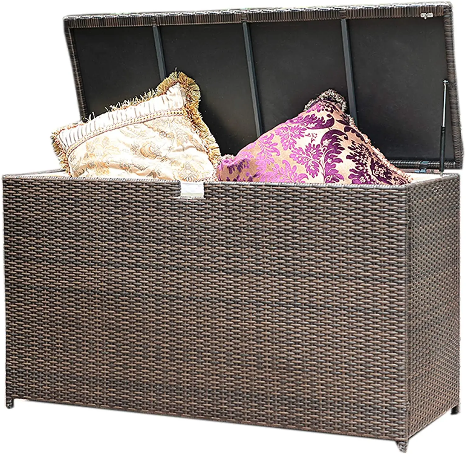 
Rattan Outdoor Storage Box - 70 Gallon Wicker Patio garden Water Resistance Deck Box 