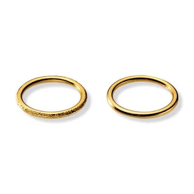 

Korean Design Simple Gold Plated Single Circle Rings Initial Fashion Frosted  Rings