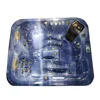 Compact rectangle 3 people Acrylic whirlpool massage bath spa hot tub with two lounge seats