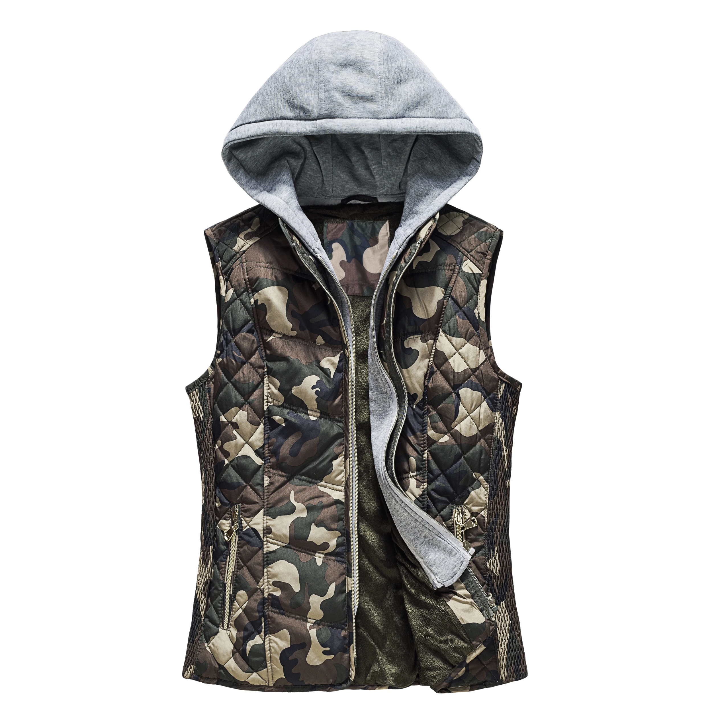 

New Design Hot Sale High Quality Woman Winter Outdoor Windproof Vest With Hooded, Picture