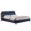 1.8X2.0m Europe and america genuine leather bed frame ash solid wooden double bed inner with high density sponge