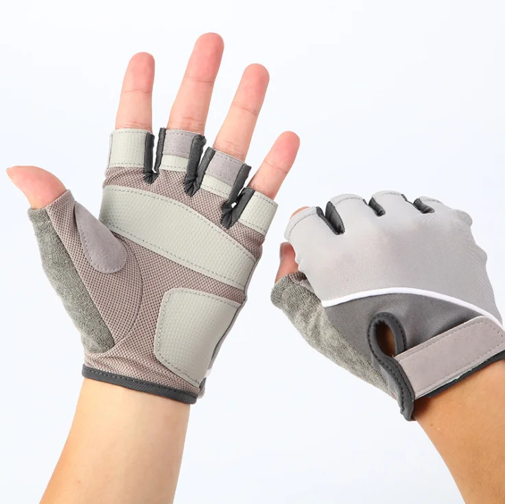 

Workout gloves custom logo Cycling Bike Half Finger Gloves Breathable Mesh Anti Slip Anti Shock sweat-proof Gym Fitness Sport, Black, grey, pink