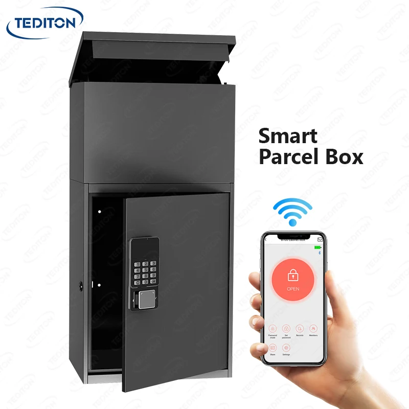 

Tediton Waterproof Outdoor APP Modern Residential Wall Mounted Mailbox Digital Smart Lock Mail Post Box Letter Box