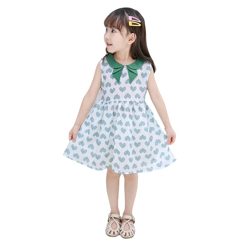 

2021 boutique girls summer short-sleeved cotton girls dress girls flower dress