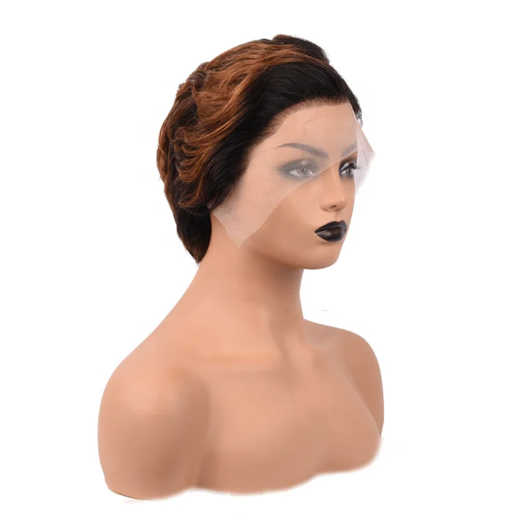 

New Fashion Short Style 1B 30# Wigs Human Hair Lace Front Short Wigs For Black Women, Human Hair Wigs Ombre, Ombre 1b/30#