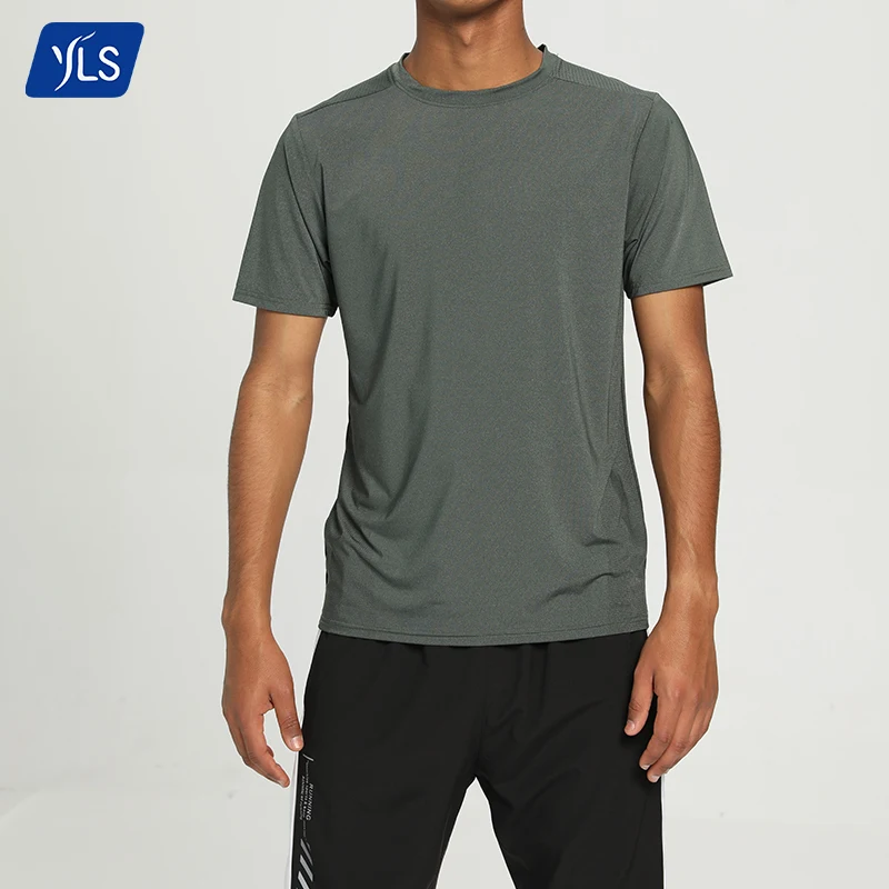 YLS Summer Knitted Sporty Men's T-Shirt Quick Dry Breath Eco-Friendly O-Neck Short Sleeve Custom Printing Blank Design